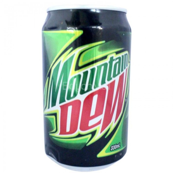 Mountain Dew soft drink, 330 ml can
