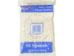 Large white plastic spoons M-3