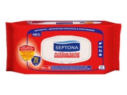 Septona antibacterial wipes 75% alcohol 60 wipes