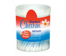 Sanita Charm Cotton Buds Round Box 100 Pieces
