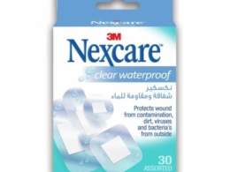 Nexcare waterproof wound adhesive, 30 pieces, transparent