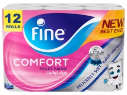 ورق توالت كمفورت فاين 180ورقه 12رول 2طبقات
