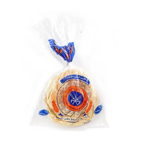 خبز عربي ابيض خفيف 6 حبة 300 غرام
