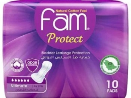 Fam Maxi towels with wings, 10 pieces, 2 pieces width
