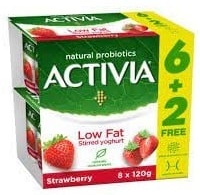 Activia strawberry light yogurt 120g 6+2 free