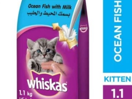 Whiskas small cat food, ocean fish flavor, 1.1 kg